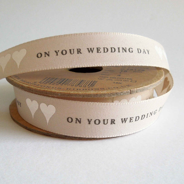 15mm On Your Wedding Day Ribbon - Berisfords