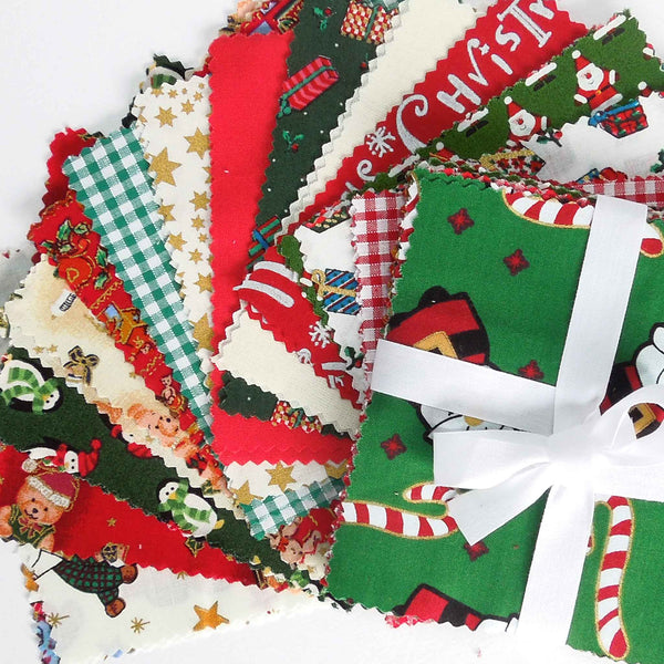 Santa and Candy Cane Patchwork Pack - 5 x 5inches