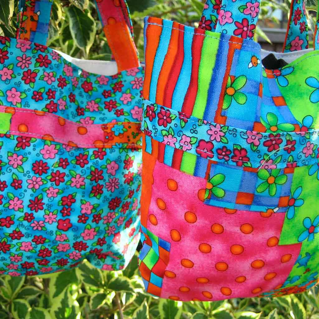 Easter Bunny Bag Organic Cotton Handmade Patchwork Bag Pink 