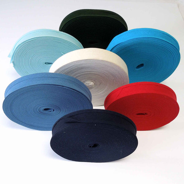 25mm Plain Bias Binding Turquoise Blue - Single Fold