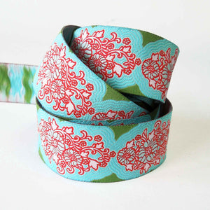 30mm Tilda Jacquard Teal Ribbon - Sunkiss Collection - TD400009