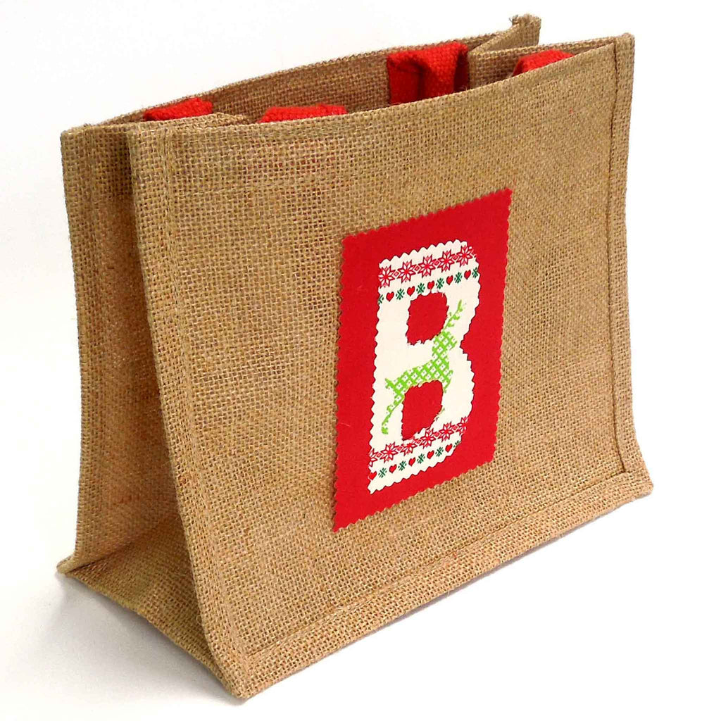 Christmas Jute Bag - Personalised - Design Your Own - Red Handles – Fabric  and Ribbon