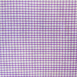 Gingham with 1/8 inch check, White and Lilac Pure Cotton Checked Fabric