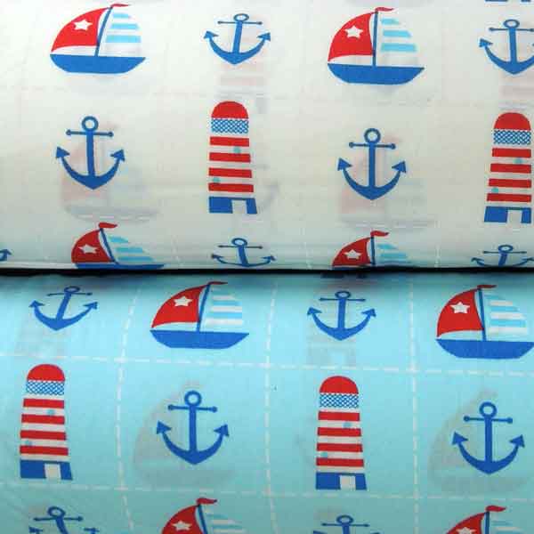 Nautical Cotton Poplin Fabric White - Rose & Hubble