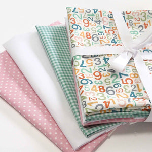 Pink Numbers Fat Quarter Bundle Makower - Jungle Friends Collection