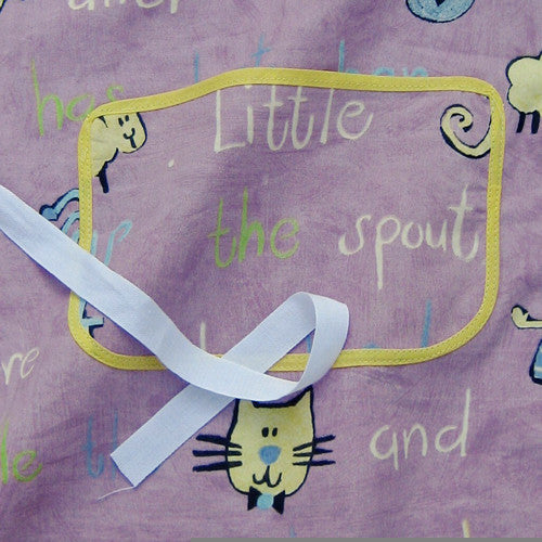 Toddler's Lilac Nursery Rhymes Personalised Apron with Pocket, Handmade, Ages 2 - 6 yrs