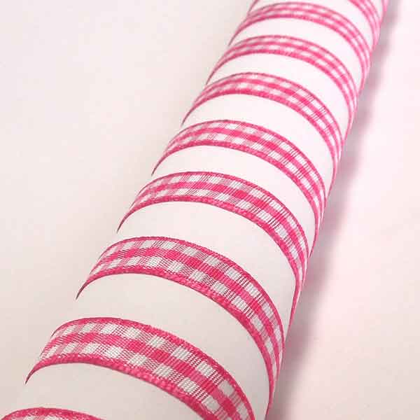 Gingham Ribbon Shocking Pink Berisfords - 10mm