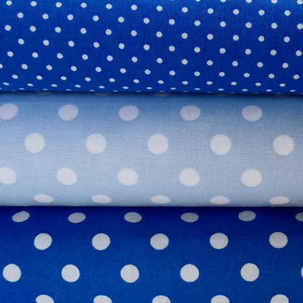 Pastel Dot Fabric, White Polka Dots on Baby Blue Cotton Fabric