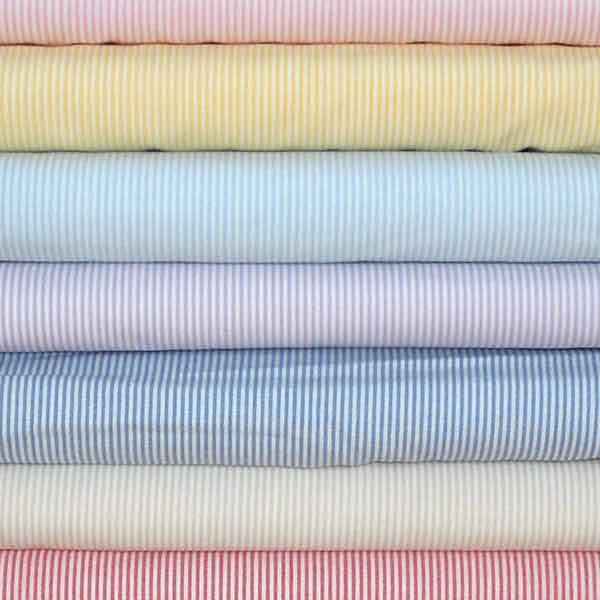 Narrow Stripe - Beige - White - Cotton Fabric – Fabric and Ribbon