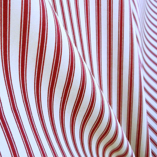 Ticking Stripe Red Cotton Fabric - Rose & Hubble