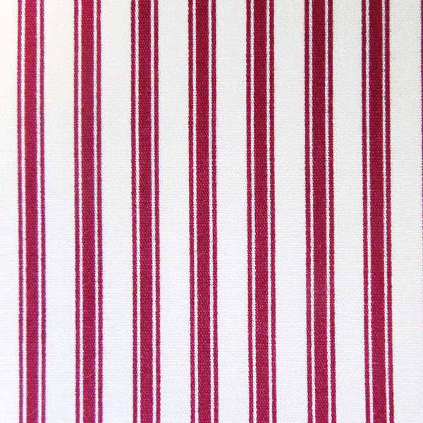 Ticking Stripe Red Cotton Fabric - Rose & Hubble