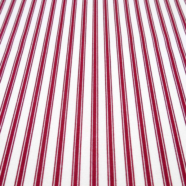 Ticking Stripe Red Cotton Fabric - Rose & Hubble