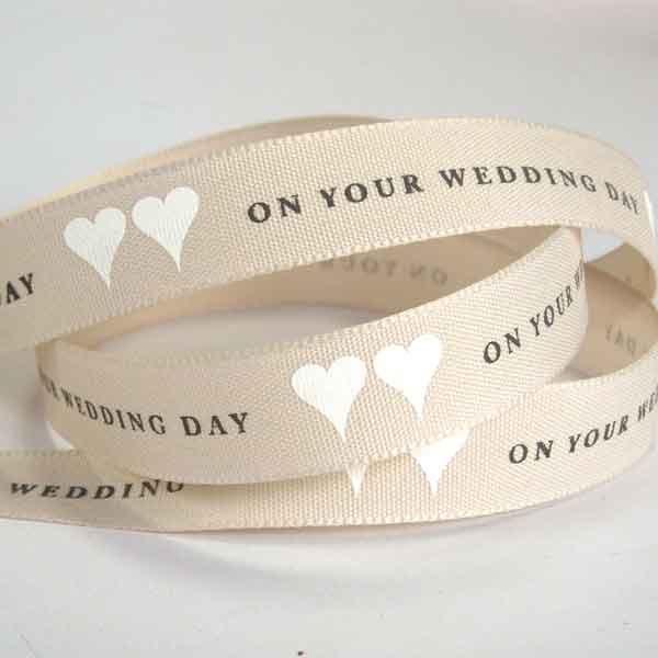 15mm On Your Wedding Day Ribbon - Berisfords