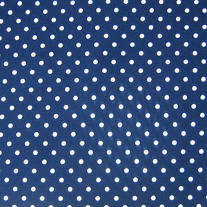 Dark Cotton Fabric, White on Navy Blue Polka Dot Fabric