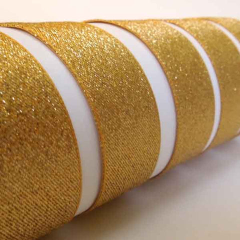 Metallic Gold Edged Cream Ribbon in 3mm, 7mm,15mm, 25mm widths